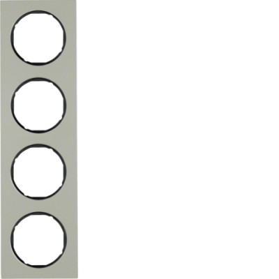 Рамка Berker 4Х нержавеющая сталь/черный, R.3 (10142204)