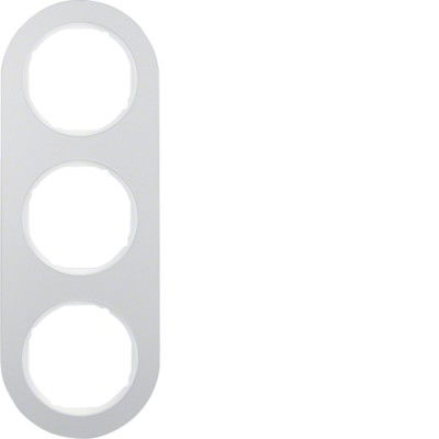 Рамка Berker 3Х алюминий/пол.белизна, R.Classic (10132074)