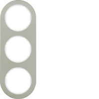 Рамка Berker 3Х нержавеющая сталь/пол.белизна, R.Classic (10132014)