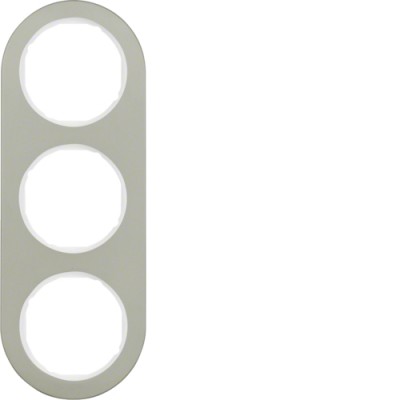 Рамка Berker 3Х нержавеющая сталь/пол.белизна, R.Classic (10132014)