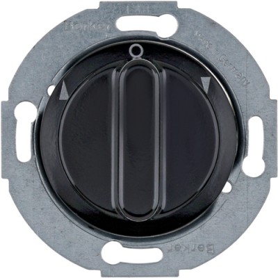 Выключатель Berker поворотный для жалюзи, 2-пол., черный, 10А/250В 1930/GLASSERIE (381201)