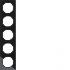 Рамка Berker 5Х скло/чорний, R. 3 (10152216)
