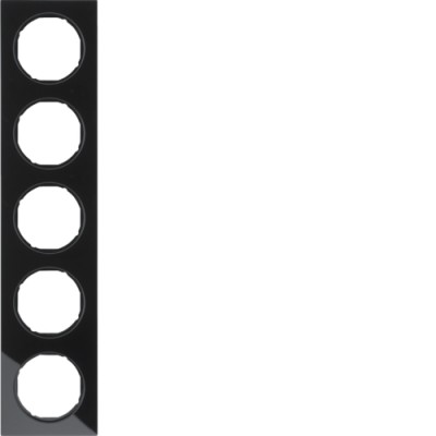 Рамка Berker 5Х скло/чорний, R. 3 (10152216)