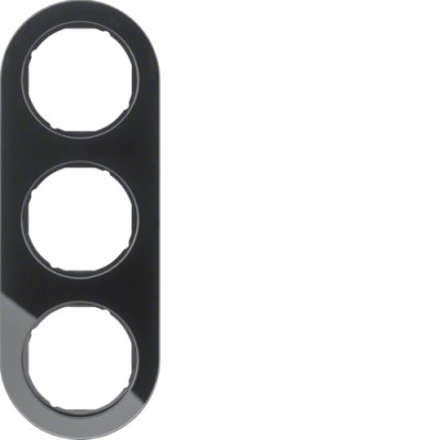 Рамка Berker 3Х стекло/черный, R.Classic (10132016)