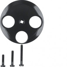 Центр.панель Berker для антенной розетки 3 отверстия, черная, 1930/GLASSERIE (106421)