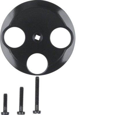 Центр.панель Berker для антенной розетки 3 отверстия, черная, 1930/GLASSERIE (106421)