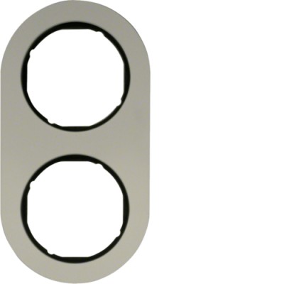 Рамка Berker 2Х алюміній/чорний, R. Classic (10122084)