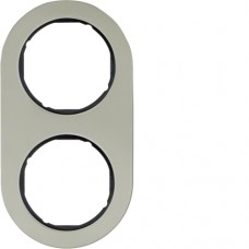 Рамка Berker 2Х нержавіюча сталь/чорний, R. Classic (10122004)