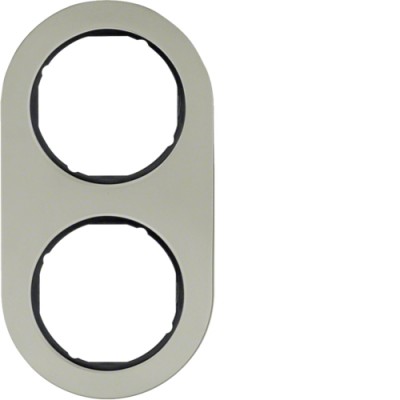 Рамка Berker 2Х нержавіюча сталь/чорний, R. Classic (10122004)