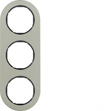 Рамка Berker 3Х нержавіюча сталь/чорний, R. Classic (10132004)