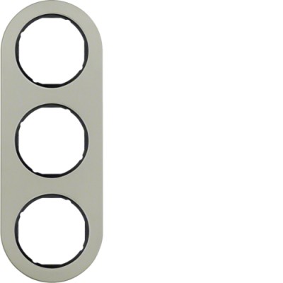 Рамка Berker 3Х нержавеющая сталь/черный, R.Classic (10132004)