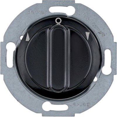 Вимикач Berker поворотного для жалюзі, 1-пол., чорний, 10А/250В 1930/GLASSERIE (381101)