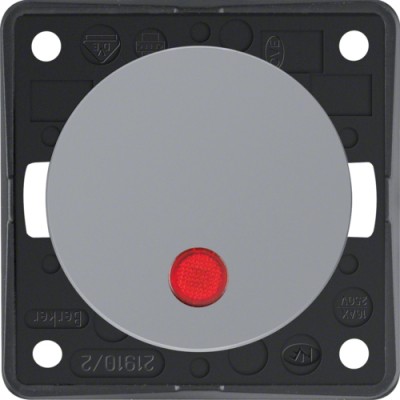 Вимикач Berker контр./2-пол., лінза/підсвічування, сірий, 16АХ/250В, INTEGRO (937522507)