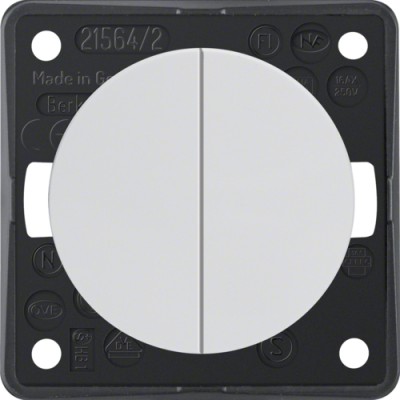 Вимикач Berker 2-клавішний, підлогу.білизна, 16АХ/250В, INTEGRO (936552509)