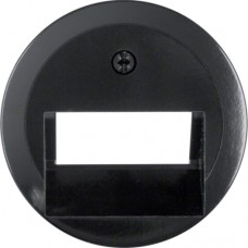 Накладка Berker для розетки UAE/E-DAT, черная, 1930/GLASSERIE (140901)
