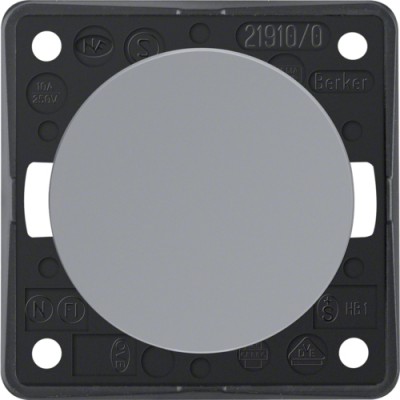 Кнопка Berker 1-клавишная 1НО, серая, 10А/250В, INTEGRO (936712507)