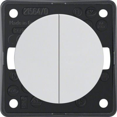 Кнопка Berker 1-кл. 1НО с линзой и подсветкой, пол.белизна, 10А/250В, INTEGRO (936752509)