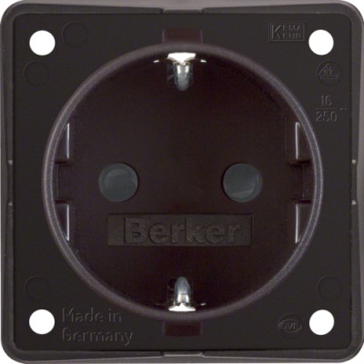 Розетка Berker с з/к, защ.контактов, КОРИЧНЕВАЯя матовая, 16А/250В, INTEGRO (947792501)