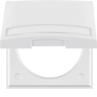 Рамка Berker 1Х с крышкой с полем д/надписи, пол.белизна, INTEGRO (919882502)