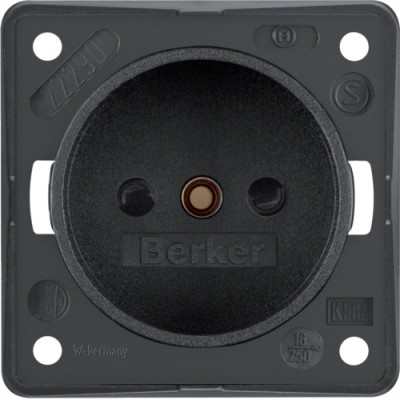 Розетка Berker без з/к, антрацит матовая, 16А/250В, INTEGRO (961942505)
