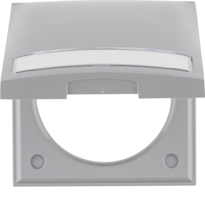 Рамка Berker 1Х з кришкою з полем д/надпису, сіра, INTEGRO (919882506)