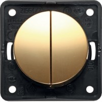 Выключатель Berker 2-клавишный, золото, 16АХ/250В, INTEGRO (936552538)