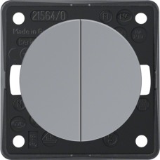 Кнопка Berker 1-клавишная 1НО с линзой и подсветкой, серая, 10А/250В, INTEGRO (936752507)