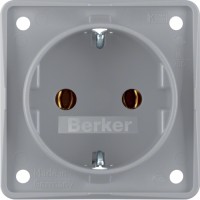 Розетка Berker с з/к, серая матовая, 16А/250В, INTEGRO (947782506)