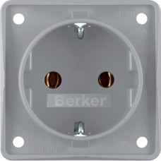 Розетка Berker с з/к, серая матовая, 16А/250В, INTEGRO (947782506)