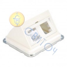 13022402 Корпус кутовий для двох раз'ємів RJ-12/RJ-45 Keystone сл./кість REGINA 