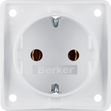 Розетка Berker с з/к, пол.белизна, 16А/250В, INTEGRO (947782502)