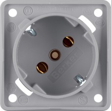 Розетка Berker с з/к с наклоном на 45град., серая матовая, 16А/250В, INTEGRO (841852526)