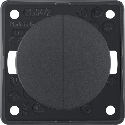 Вимикач Berker 2-клавішний, антрацит матовий, 16АХ/250В, INTEGRO (936552505)