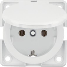 Розетка Berker с з/к с крышкой, пол.белизна, 16А/250В, MOBIL R TWIN (9419709)