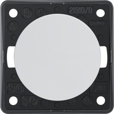 Кнопка Berker 1-клавишная 1НО, пол.белизна, 10А/250В, INTEGRO (936712509)