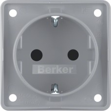 Розетка Berker с з/к, защ.контактов, серая матовая, 16А/250В, INTEGRO (947792506)