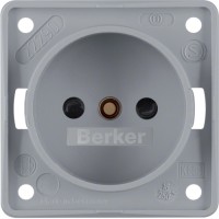 Розетка Berker без з/к, серая матовая, 16А/250В, INTEGRO (961942506)
