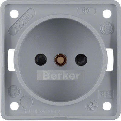 Розетка Berker без з/к, серая матовая, 16А/250В, INTEGRO (961942506)