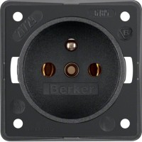 Розетка Berker с центральным з/к, антрацит матовая, 16А/250В, INTEGRO (961852505)