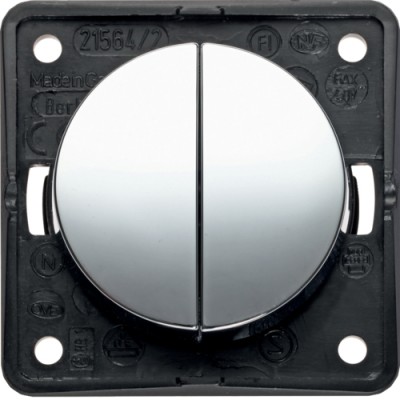 Вимикач Berker 2-клавішний, хромована поверхня, 16АХ/250В, INTEGRO (936552518)