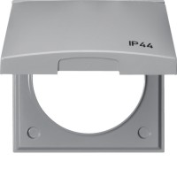 Рамка Berker 1Х з кришкою з написом IP44, сіра, INTEGRO (918282597)