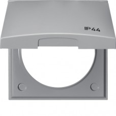 Рамка Berker 1Х з кришкою з написом IP44, сіра, INTEGRO (918282597)