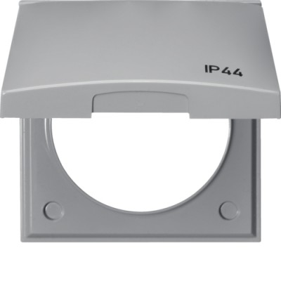 Рамка Berker 1Х з кришкою з написом IP44, сіра, INTEGRO (918282597)