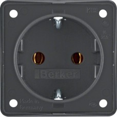 Розетка Berker с з/к, антрацит матовая, 16А/250В, INTEGRO (947782505)