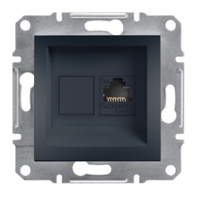 Розетка компьютерная Schneider Electric Asfora, RJ45, кат. 5e, 125 МГц неэкр., антрацит (EPH4300171)