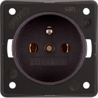 Розетка Berker с центральным з/к, КОРИЧНЕВАЯя матовая, 16А/250В, INTEGRO (961852501)
