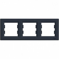 Рамка 3х-кратная Schneider Electric Asfora горизонтальная антрацит