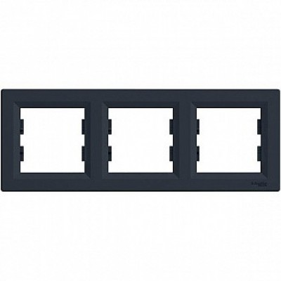 Рамка 3х-кратная Schneider Electric Asfora горизонтальная антрацит