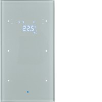 Стеклянный сенсор Berker 2-кан. с регул.темп-ры, алюминий, TS Sensor (75642034)