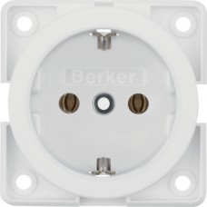 Розетка Berker с з/к, пол.белизна, 16А/250В, MOBIL R TWIN (9419609)